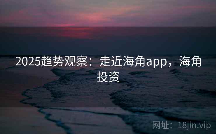 2025趋势观察：走近海角app，海角投资